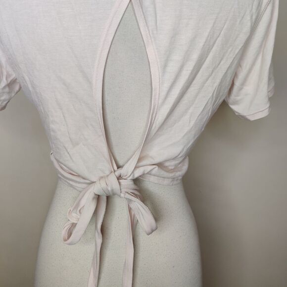 Adidas Yoga Studio Wrapped Shirt Tie Back Short Sleeve - Picture 5 of 7